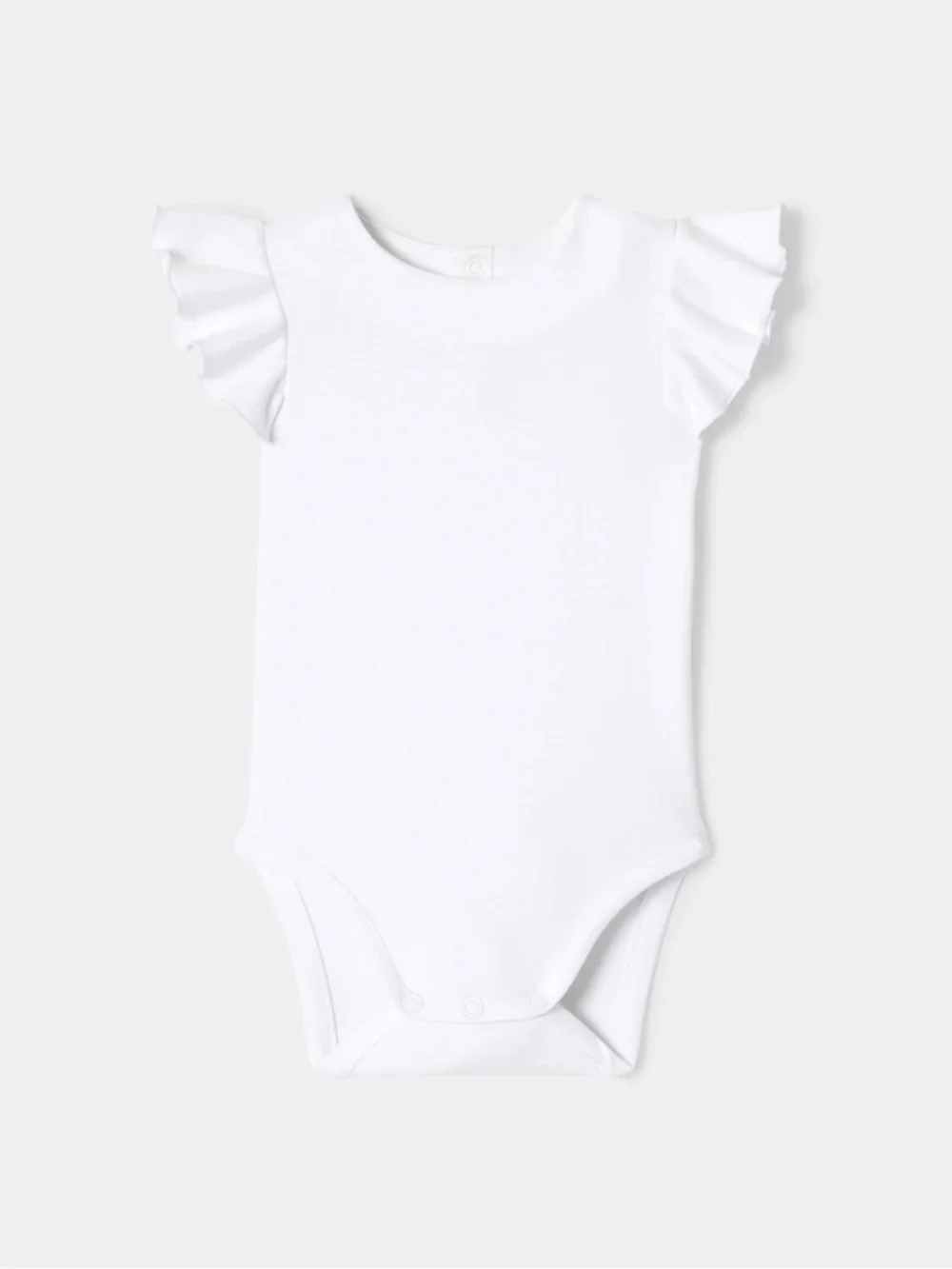 Jacadi Baby Girl Bodysuit with Ruffled Sleeves in Jacadi White